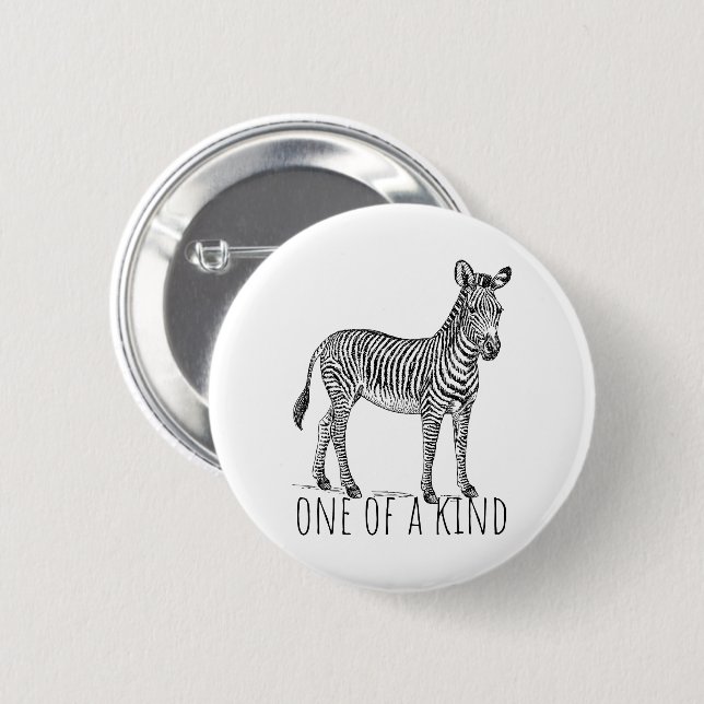 One Of A Kind Unique Zebra Button (Vorne & Hinten)