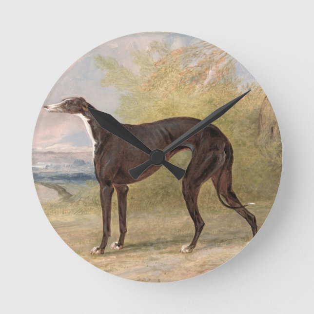 One of George Lane Fox's Winning Greyhounds: the B Runde Wanduhr (Vorderseite)