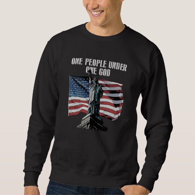 One People under One God Patriotic American Patrio Sweatshirt (Vorderseite)