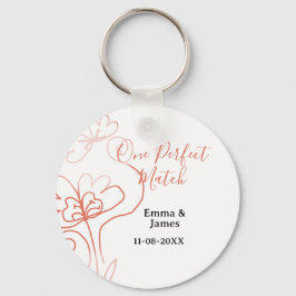 One Perfect match terracotta wedding couple name f Schlüsselanhänger