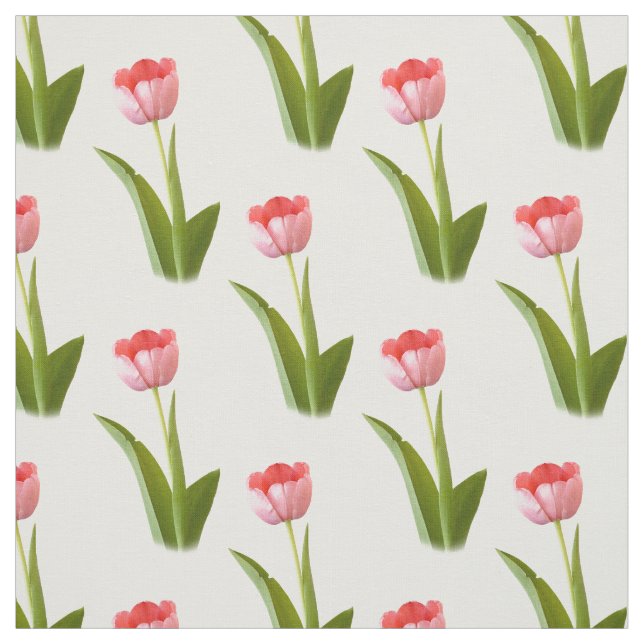 One Pink Tulip - Blumenfotografie-Muster Stoff (Muster)