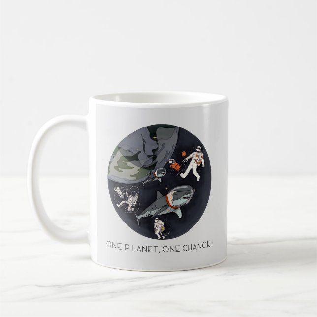 One Planet One Chance - Earth Day (Cartoon Texture Kaffeetasse (Links)