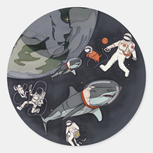 One Planet One Chance - Earth Day (Cartoon Texture Runder Aufkleber (Vorderseite)