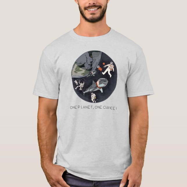 One Planet One Chance - Earth Day (Cartoon Texture T-Shirt (Vorderseite)