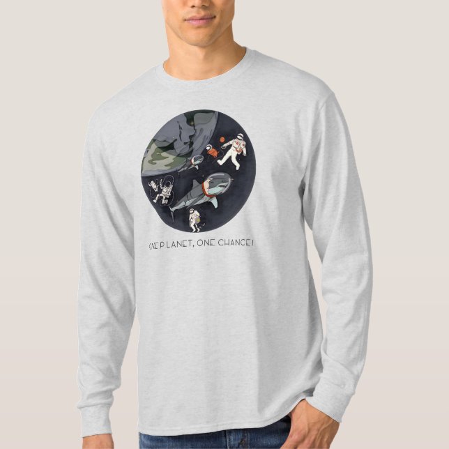 One Planet One Chance - Earth Day (Cartoon Texture T-Shirt (Vorderseite)