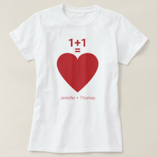 One plus One ist gleich Liebe, Rotes Herz, Individ T-Shirt