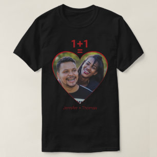 One plus One ist gleich Liebe, Rotes Herz, individ T-Shirt