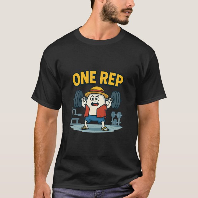 ONE REP Funny Gym Cartoon Egg Workout T-Shirt for  (Vorderseite)