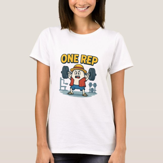 ONE REP Funny Gym Cartoon Egg Workout T-Shirt for  (Vorderseite)