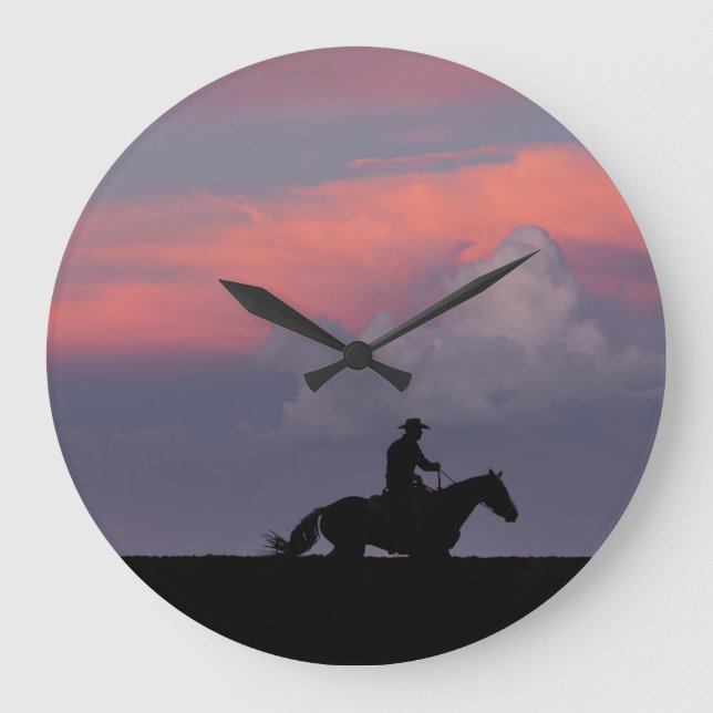 One Rider, One Horizon Große Wanduhr (Vorderseite)