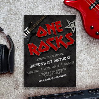 One Rocks Birthday Einladung