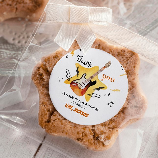 One Rocks Gitarre Birthday Sticker Labels (Von Creator hochgeladen)