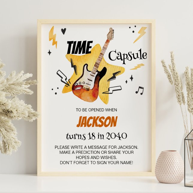 One Rocks Gitarre Geburtstag Time Kapsel Zeichen Poster (Von Creator hochgeladen)