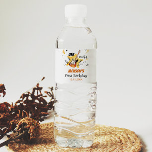 One Rocks Gitarre Wasser Flasche Etikett Geburtsta