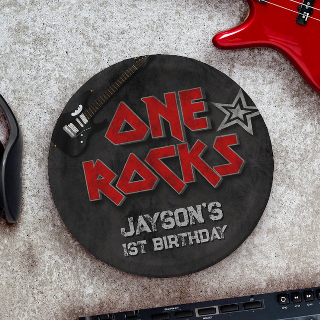 One Rocks - Junge 1. Geburtstag Pappteller (Von Creator hochgeladen)
