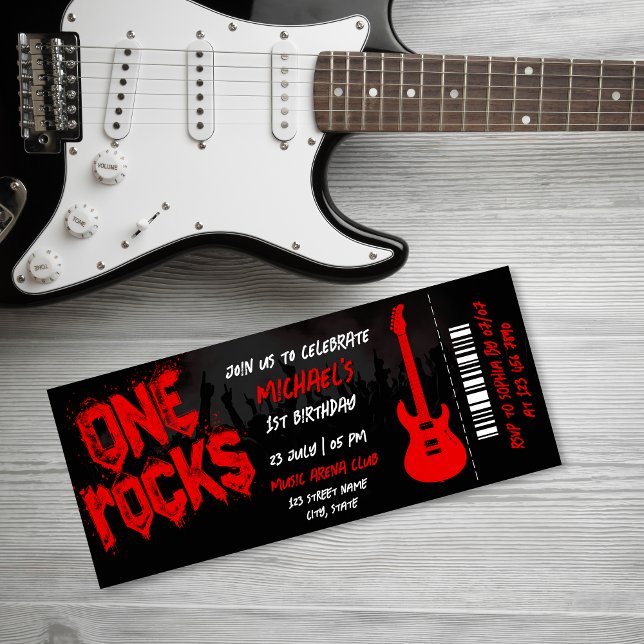 One Rocks Music Themenkonzert Geburtstag Einladung (Von Creator hochgeladen)