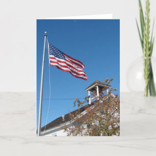 One Room School and American Flag Karte