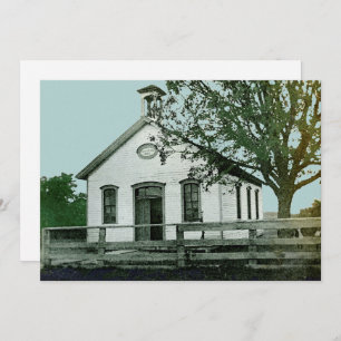 One Room School School School School School Vintag Einladung