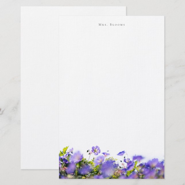 (One sided) Elegant floral Personalized Stationery Briefpapier (Vorne/Hinten)