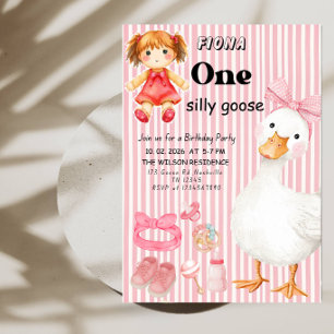 One Silly Goose 1. Geburtstagsfeier Einladung