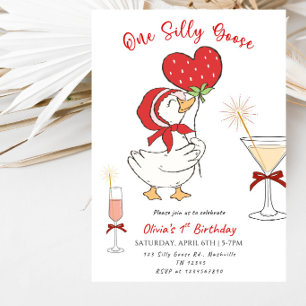 One Silly Goose 1. Geburtstagsfeier Einladung