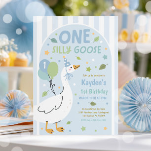 One Silly Goose 1. Geburtstagsfeier Frühhling Gebu Einladung