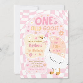 One Silly Goose 1st Birthday Party Spring Birthday Einladung