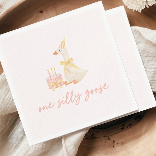 One Silly Goose 1st Birthday Serviette (Von Creator hochgeladen)