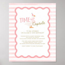 One Silly Goose 1st Birthday Time Capsule Sign Poster
