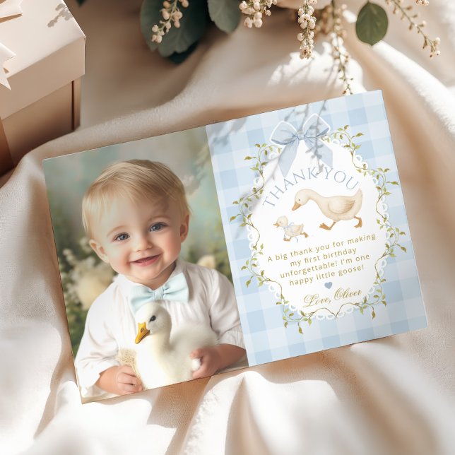 One Silly Goose Birthday Photo Thank you card Einladung (Von Creator hochgeladen)
