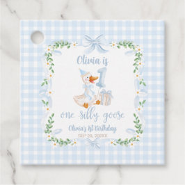 One Silly Goose Blue Bow Floral 1st Birthday Geschenkanhänger