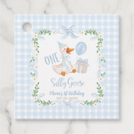 One Silly Goose Blue Bow Floral 1st Birthday Geschenkanhänger