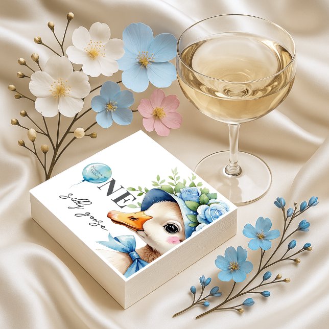 One Silly Goose Boy Birthday  Serviette (Von Creator hochgeladen)