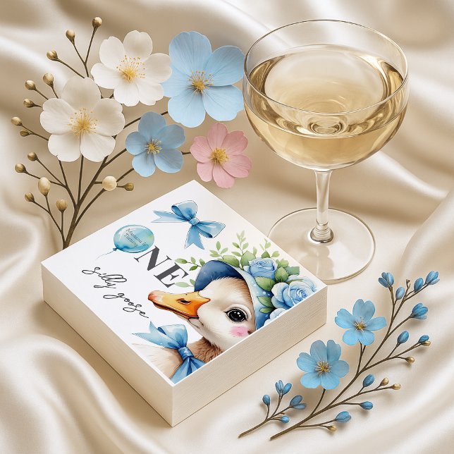 One Silly Goose Boy Birthday  Serviette (Von Creator hochgeladen)