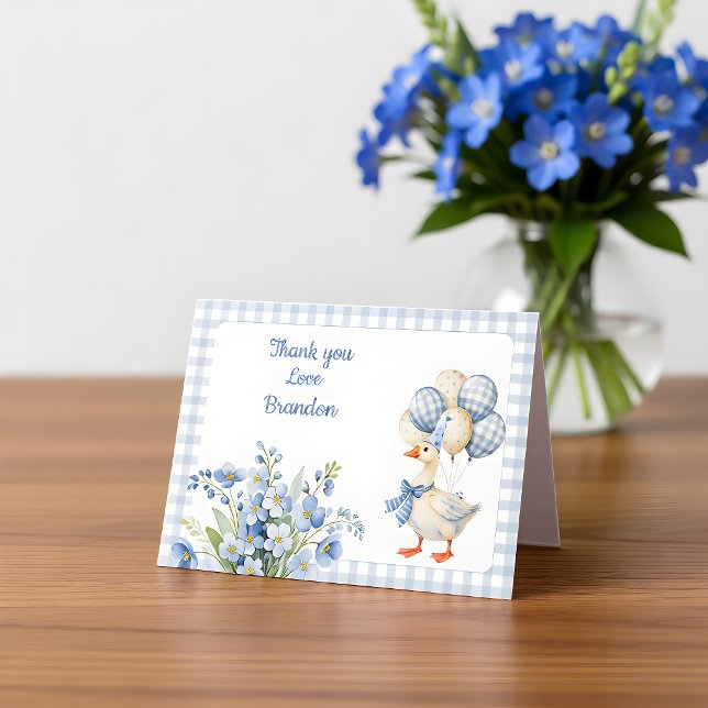 One Silly Goose Boy's First Birthday Dankeskarte (Von Creator hochgeladen)