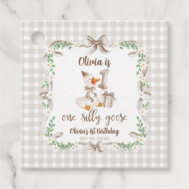 One Silly Goose Brown Bow 1st Birthday Geschenkanhänger
