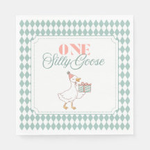 One Silly Goose dessert napkin