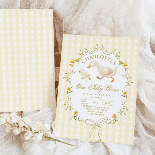 One Silly Goose Gender neutral 1st Birthday Einladung (Von Creator hochgeladen)