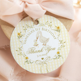 One Silly Goose Gender neutral Gingham Thank you Geschenkanhänger