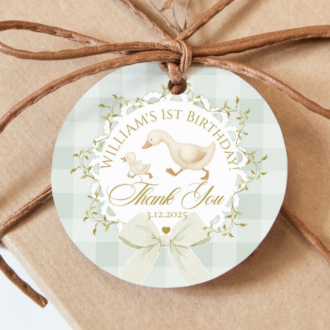 One Silly Goose Gender neutral Sage Birthday Geschenkanhänger (Von Creator hochgeladen)