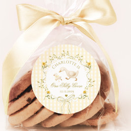 One Silly Goose Gender neutral Wildflower Runder Aufkleber