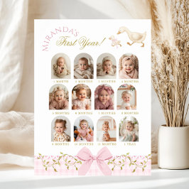 One Silly Goose Girl 1st Birthday Photo Milestone Poster