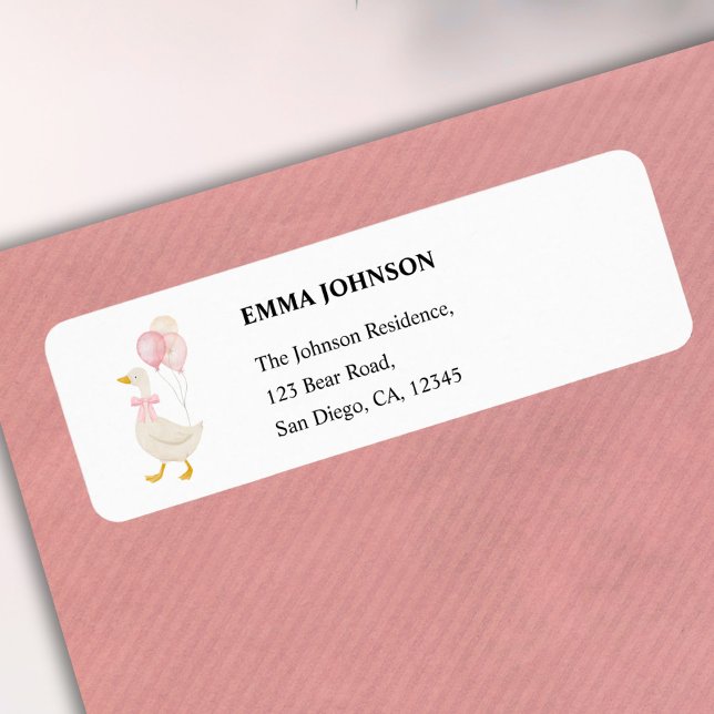 One Silly Goose Girl 1st Birthday Return Address (Von Creator hochgeladen)