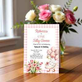 One Silly Goose Girl's First Birthday Einladung