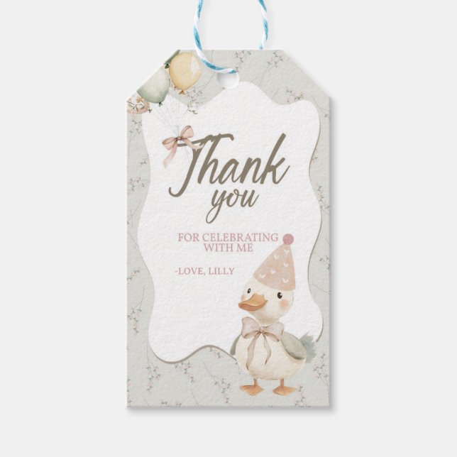 One Silly Goose, Goose, ONE, First Birthday, Goose Geschenkanhänger (Vorderseite)