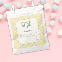 One Silly Goose Pink and Gingham 1st Birthday Geschenktütchen