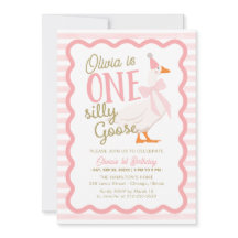 One Silly Goose Pink Bow 1st Birthday