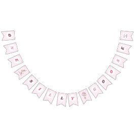  One Silly Goose Pink Bow Girl 1st Birthday Party Wimpelkette