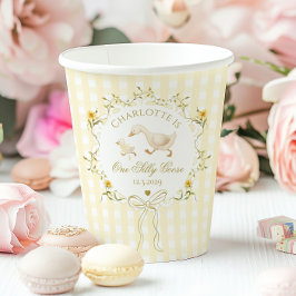 One Silly Goose Whimsical Bow 1st Birthday Pappbecher