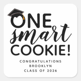 One Smart Cookie Abschluss Gefallen Quadratischer Aufkleber